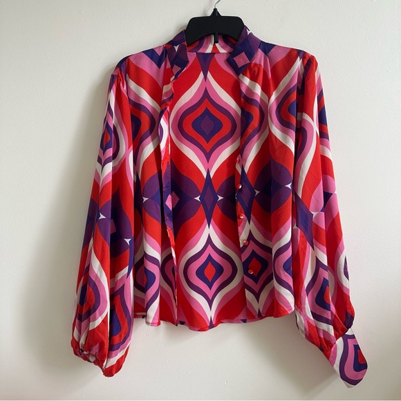Alexis Multicolor Patterned Blouse size S - Picture 5 of 15